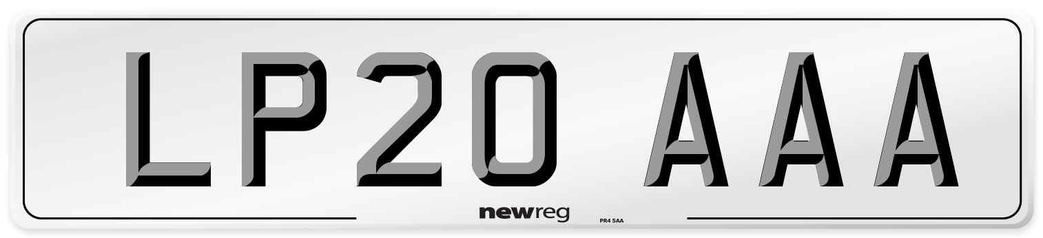 LP20 AAA Number Plate from New Reg